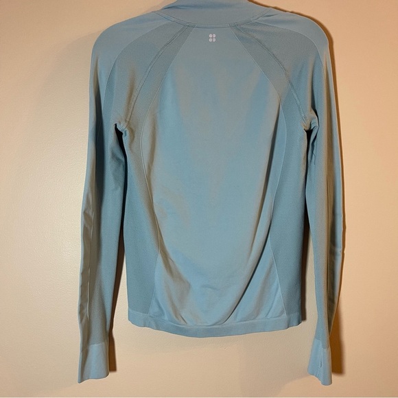 Sweaty Betty Blue Fitted Zippered Polo Sweatshirt - Picture 7 of 10